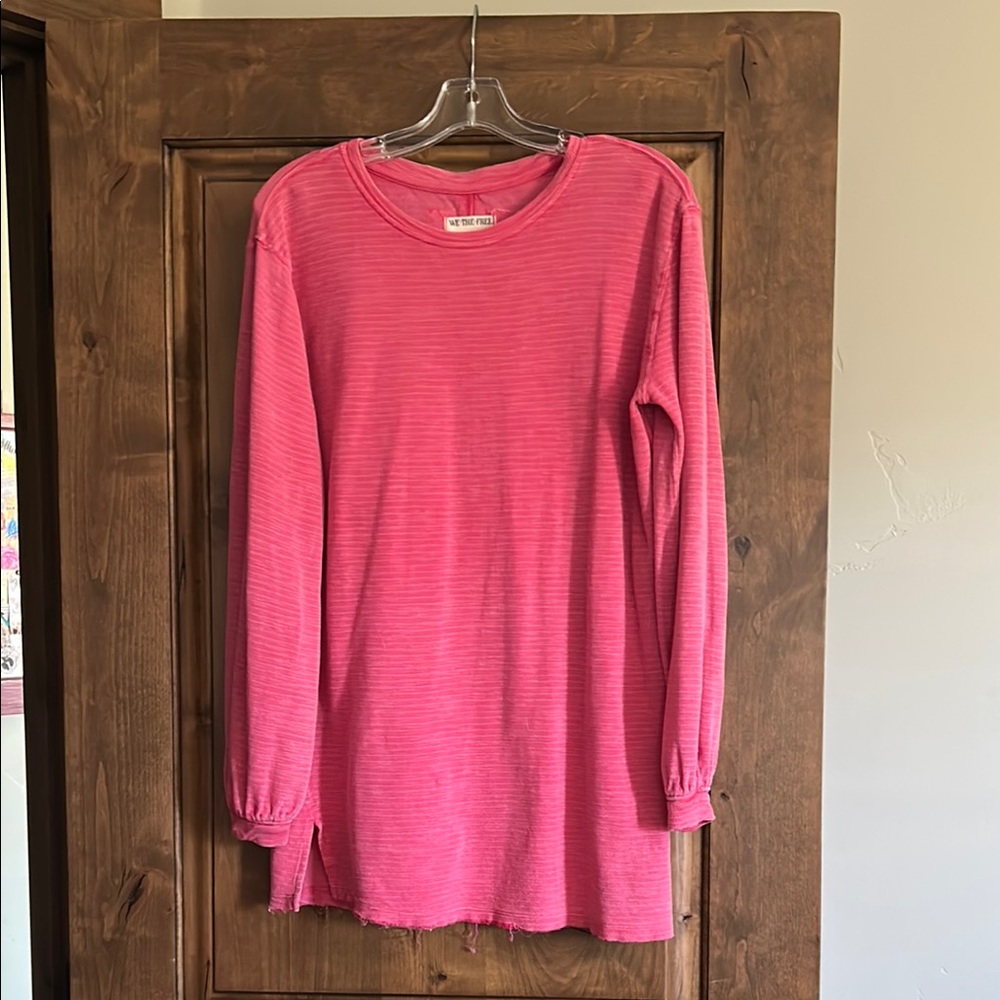 We The Free Vibrant Pink Textured Top